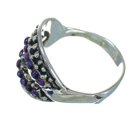 Authentic Sterling Silver Southwestern Magenta Turquoise Ring Size 8-3/4 YX89918